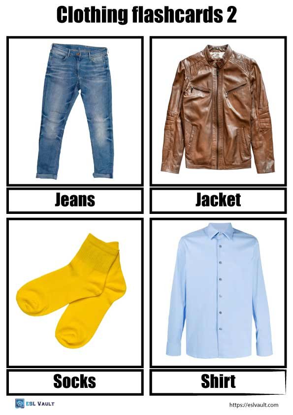 free clothing flashcards 2