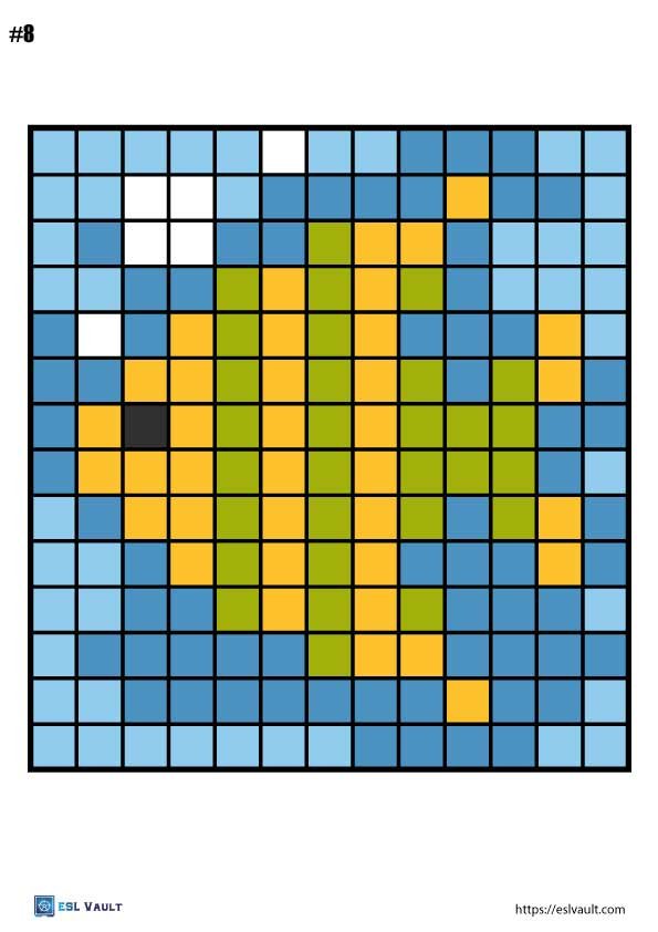 free pixel color by number printable 8