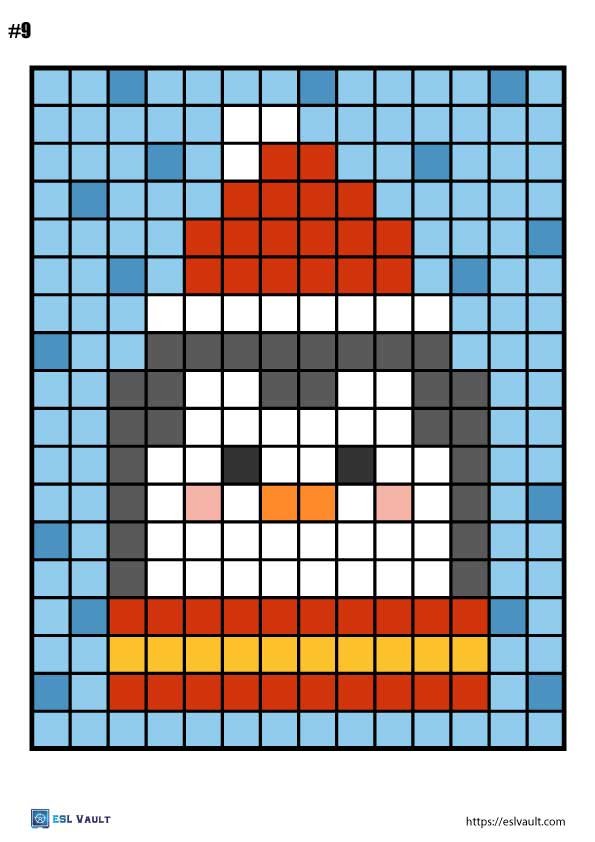 free pixel color by number printable 9