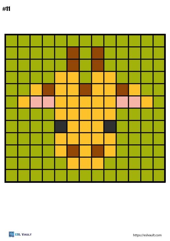 pixel color by number printable 11