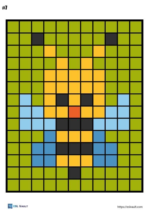 pixel color by number printable 7