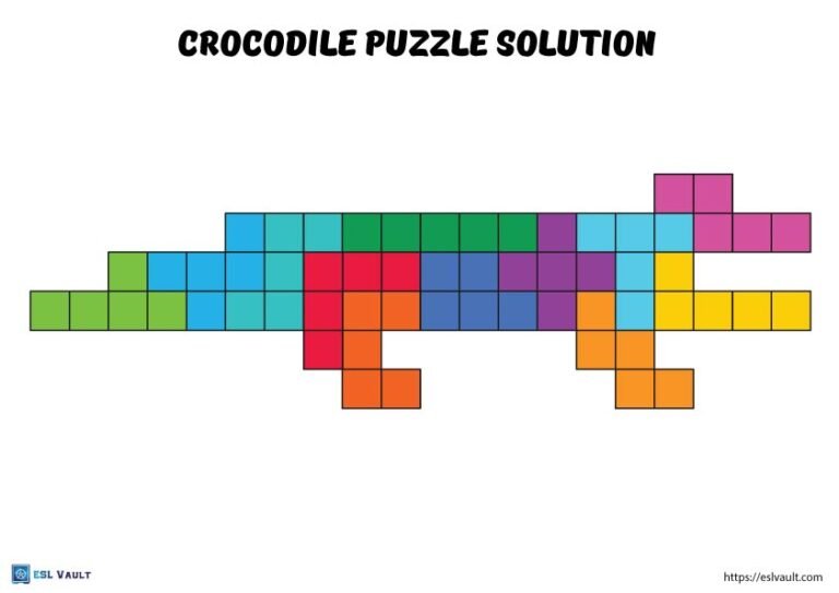 printable tetris puzzle PDF crocodile solution