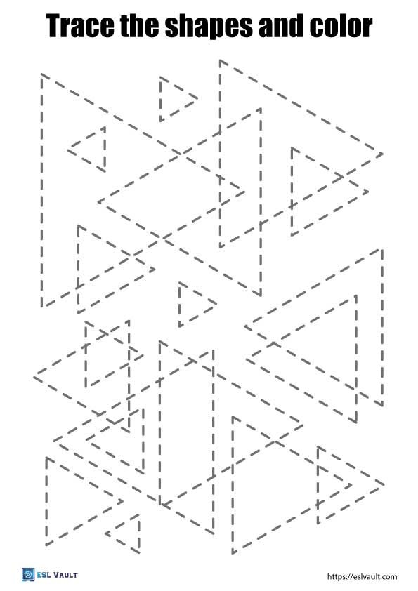 free shape tracing printable triangles