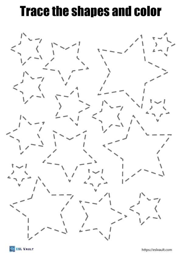 free shape tracing worksheets pdf star