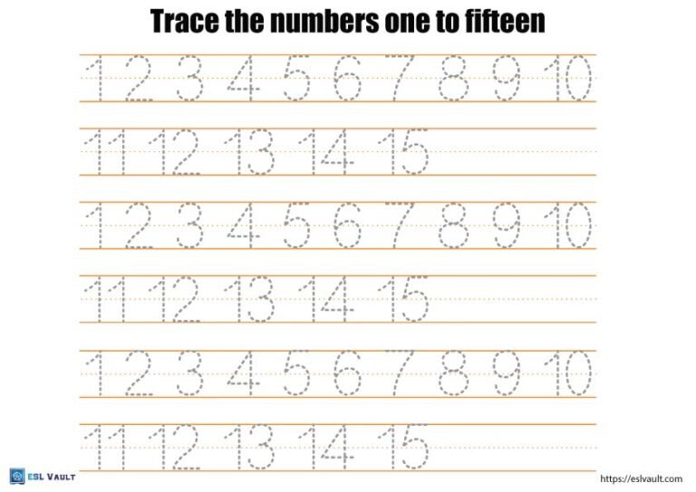 number tracing worksheet 1-15