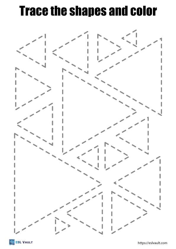 shape tracing worksheets triangle