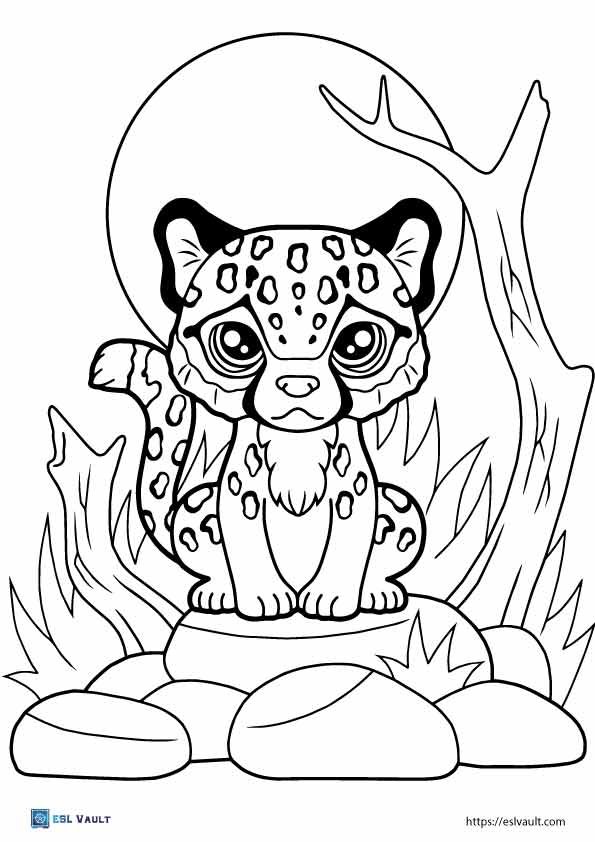 baby cheetah coloring page