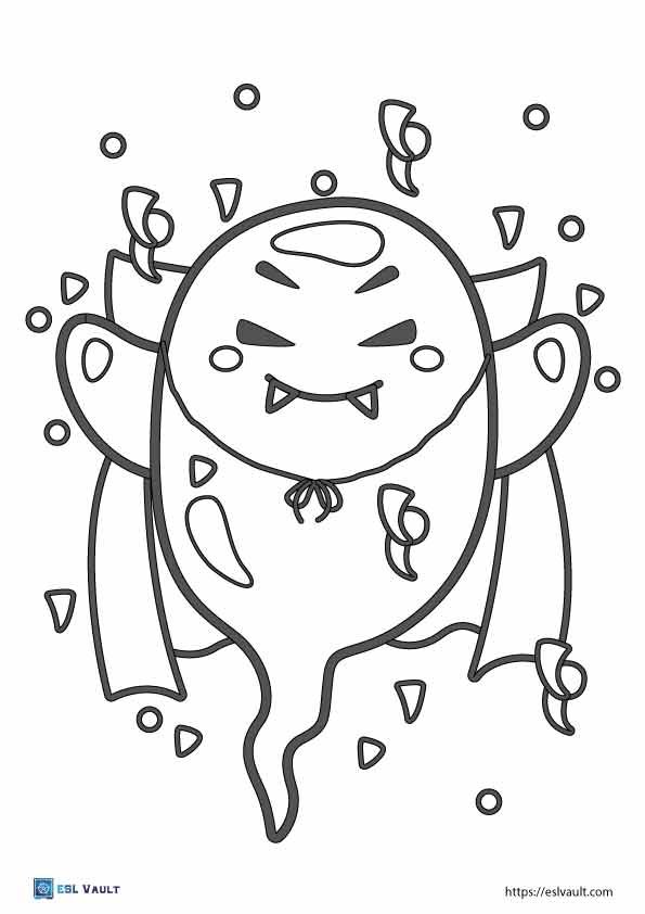 cute ghost coloring page dracula
