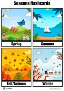 free printable seasons flashcards pdf