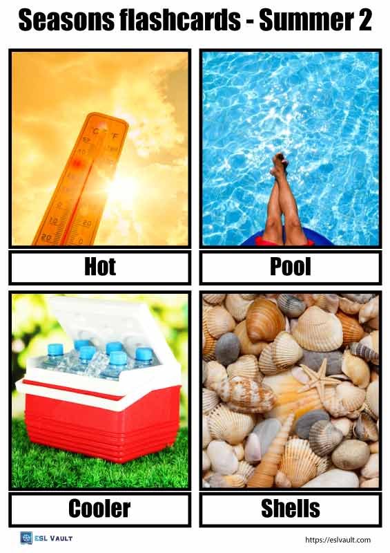 seasons flashcards summer 2