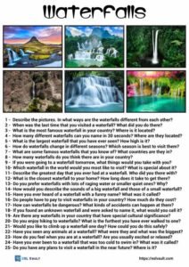 25 Conversation questions about waterfalls