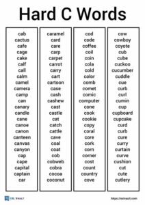 hard C words list