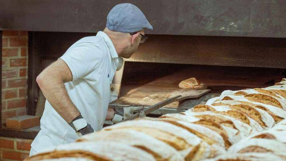 a baker making bread