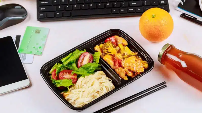 a working lunch meal