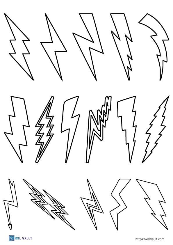 assorted light bolt templates printable