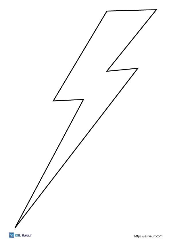 big simple lightning bolt template free