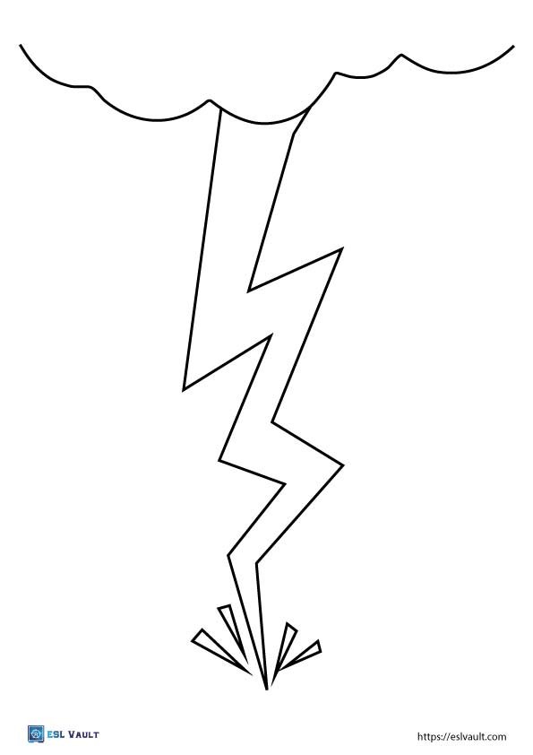 lightning strike template with cloud