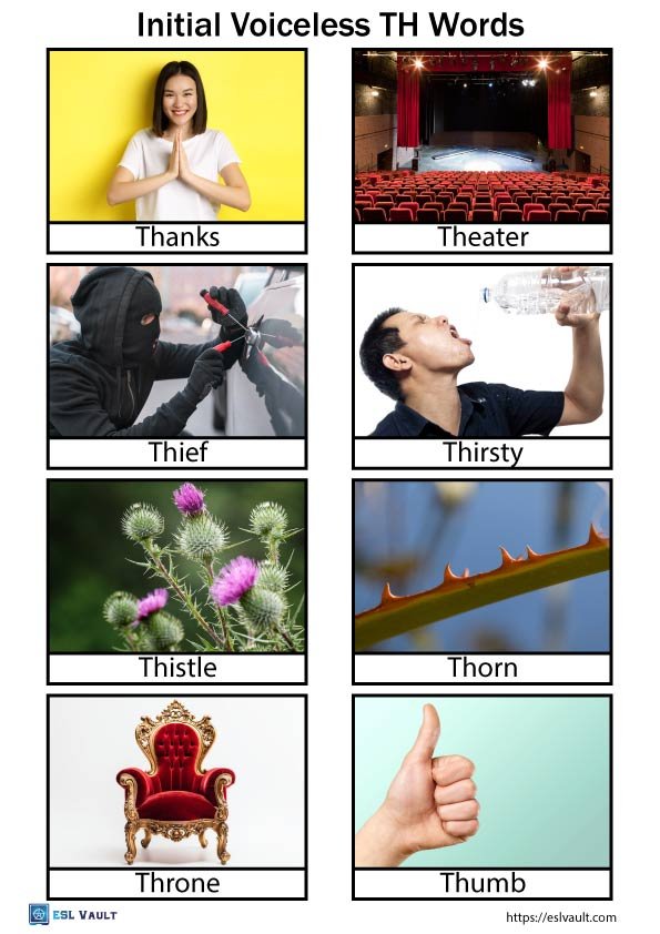 initial voiceless th words