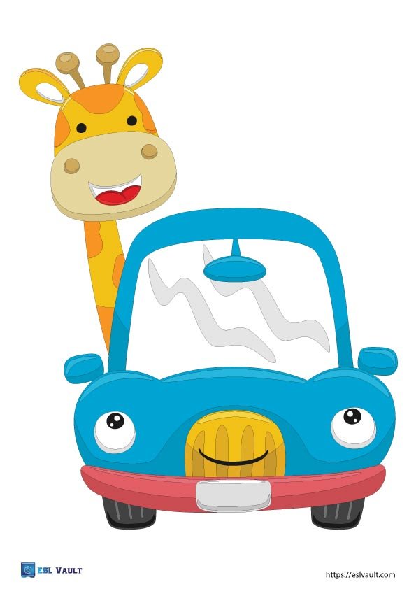car craft for kids cut and paste 3 key