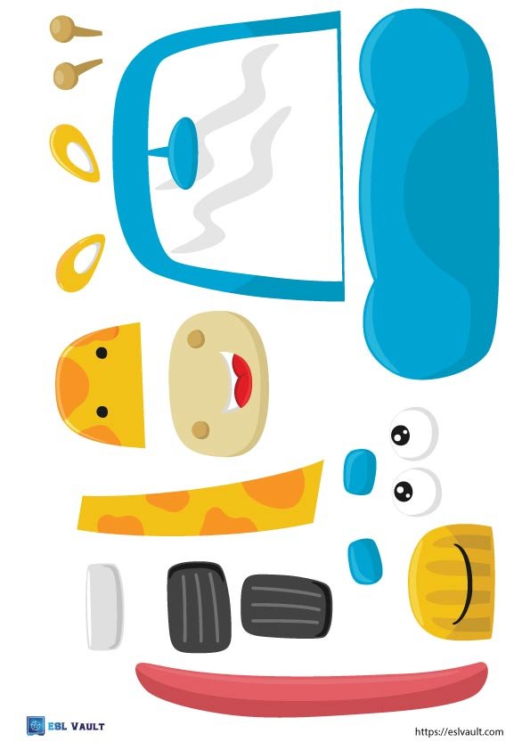 car craft for kids cut and paste 3