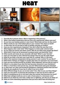 25 conversation questions about heat
