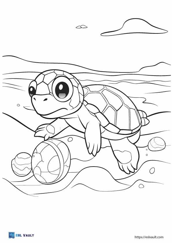 baby sea turtle coloring page