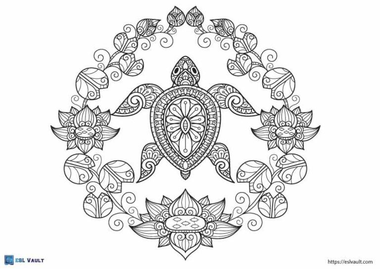 mandala sea turtle coloring pages 4