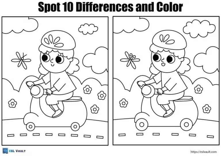 scooter spot the difference worksheet