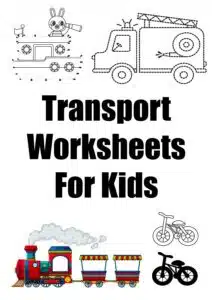 transport worksheets for kids cover